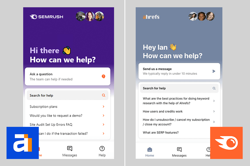 ahrefs vs semrush customer support