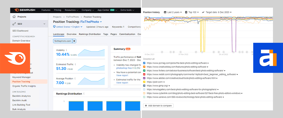 ahrefs vs semrush rank tracking
