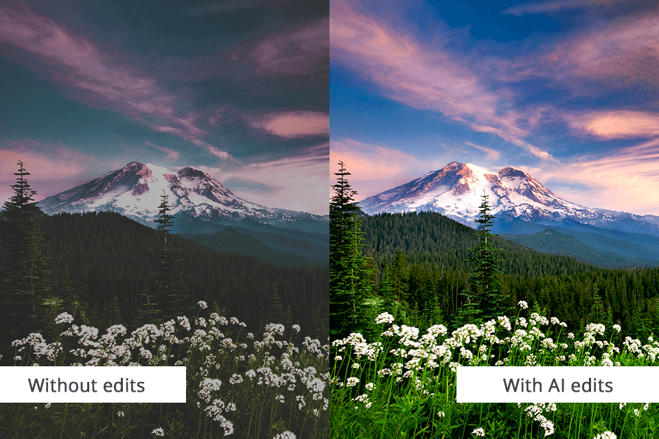 ai edits vs basic photo