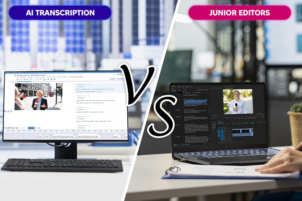 ai transcription vs junior editors