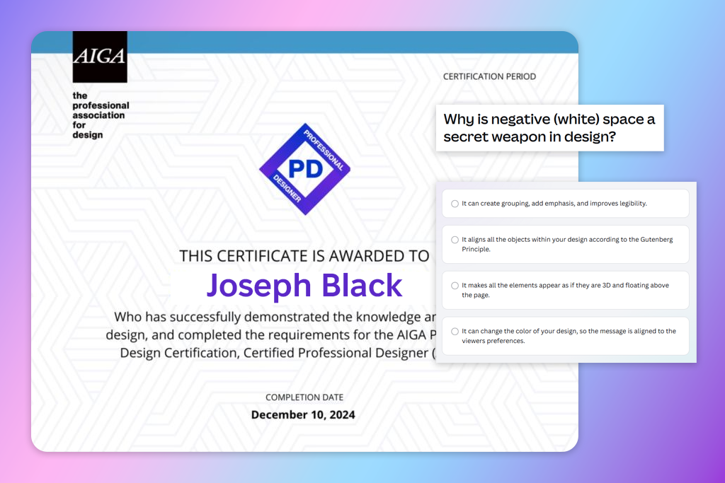 aiga professional design certification example