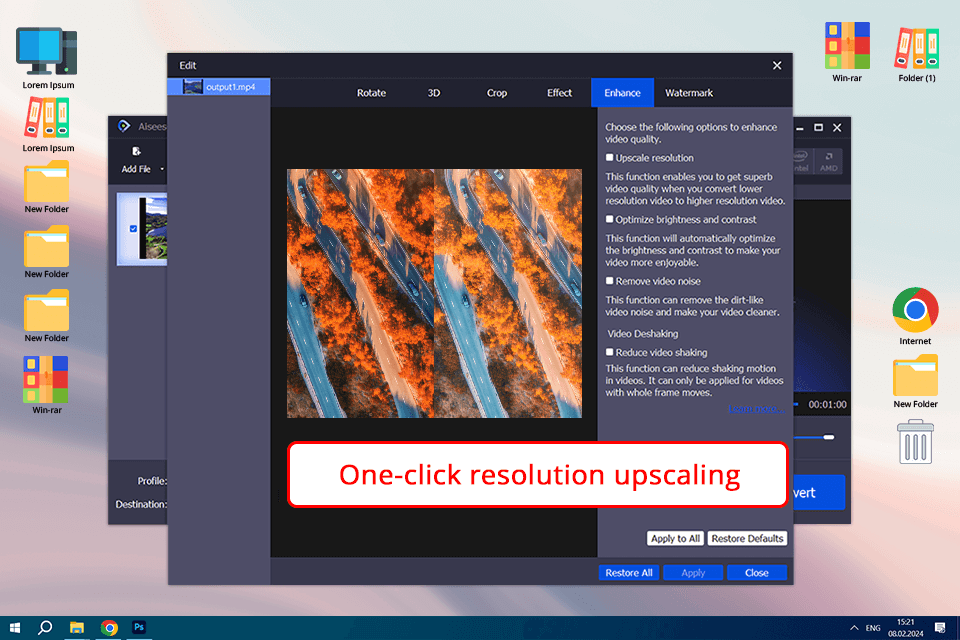 aiseesoft video enhancer screen