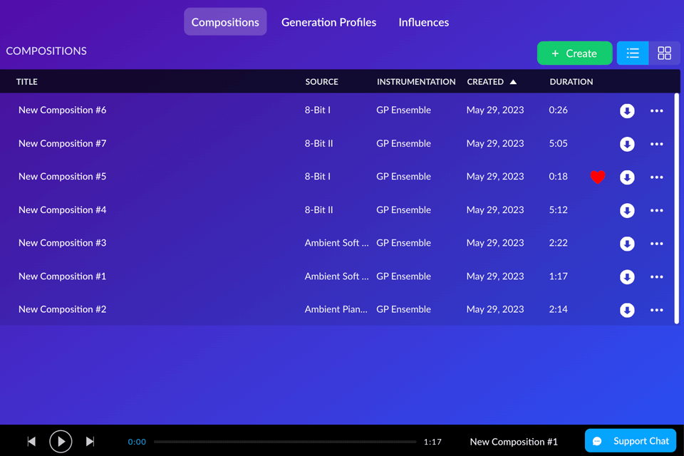 aiva ai music generator interface