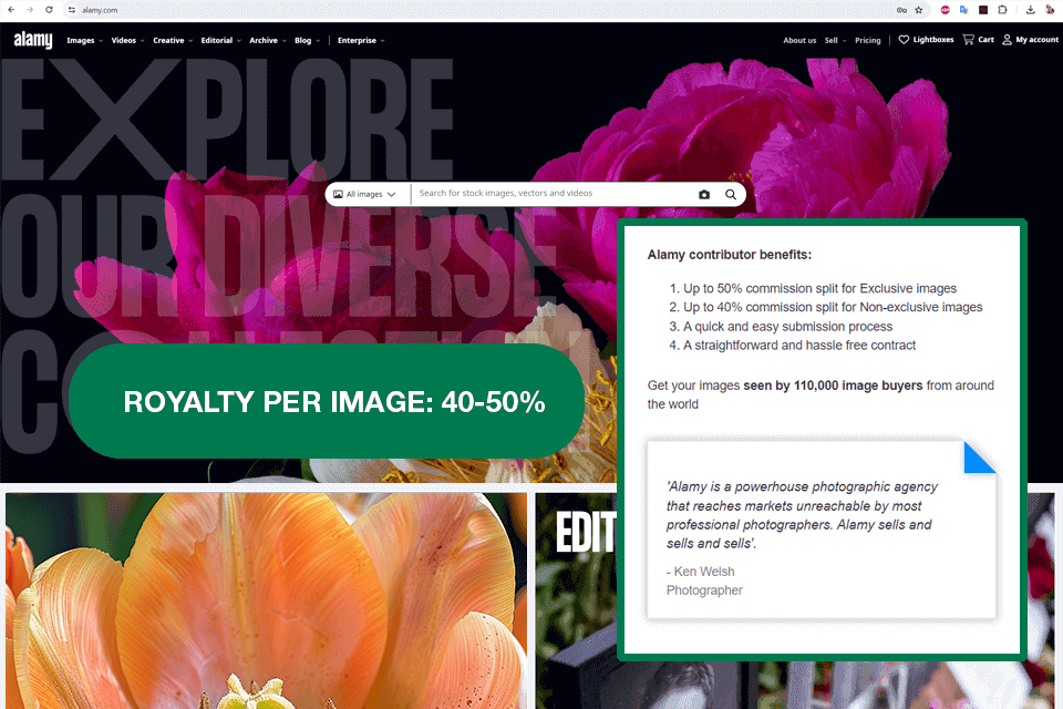 alamy place to sell photos online