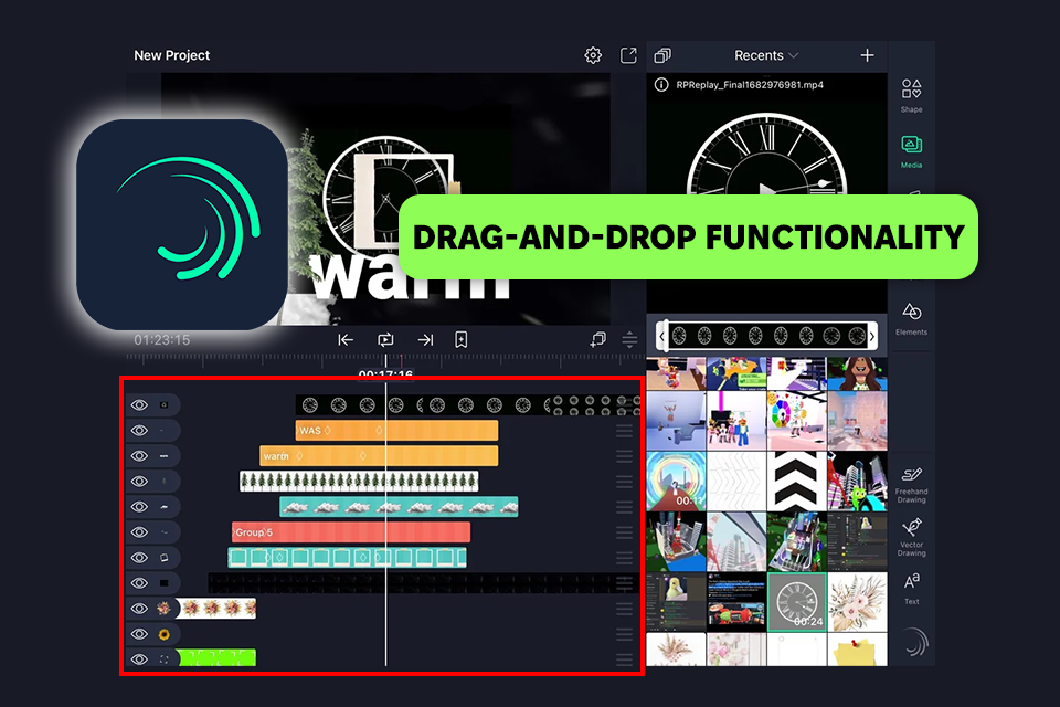 alight motion user interface