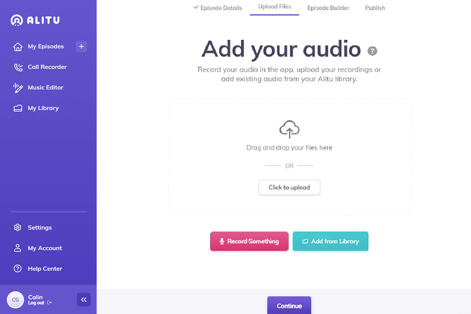 alitu podcast maker interface
