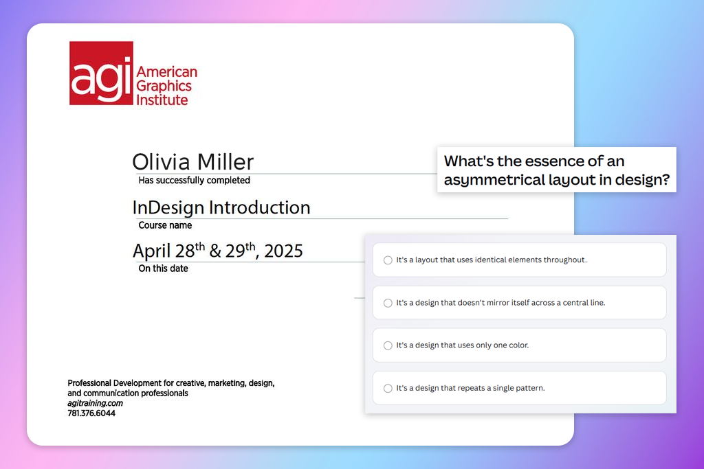american graphics institute graphic design certification example