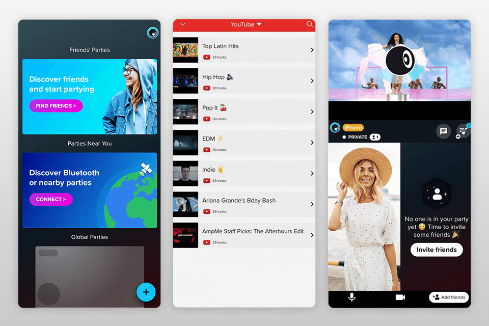 ampme music sync app interface
