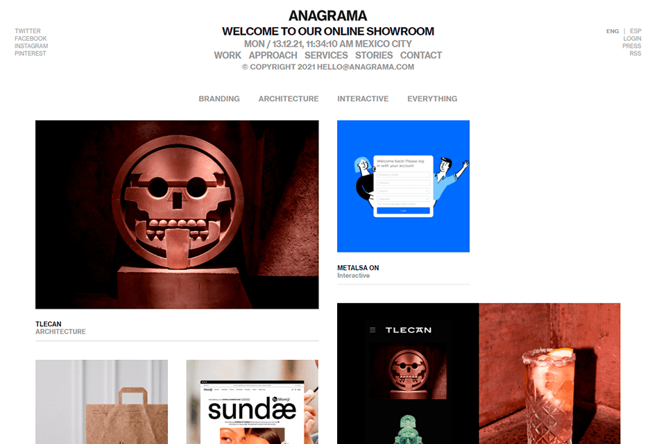 anagrama sitio web de la agencia de diseño gráfico