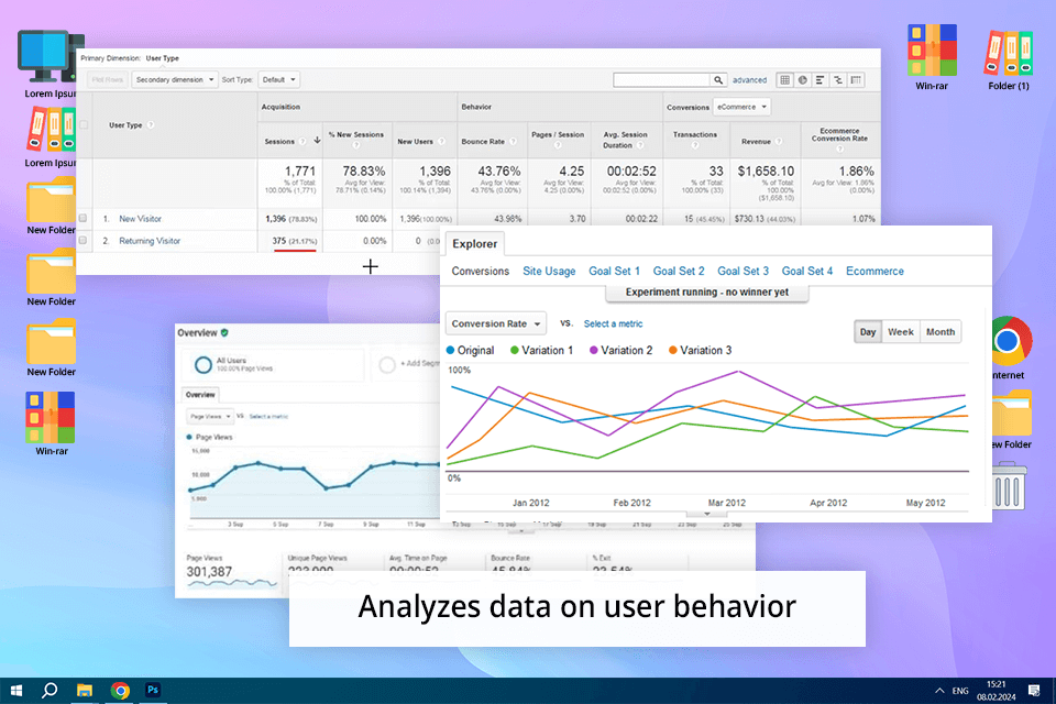 analyzing data on user behavior with google analytics