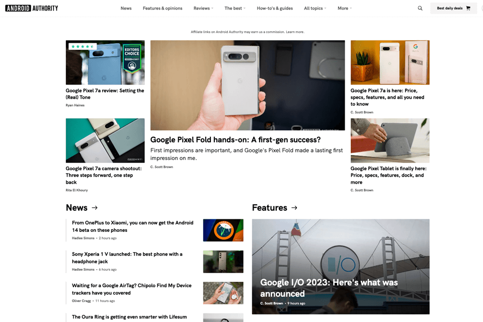 android authority mobile development blog interface