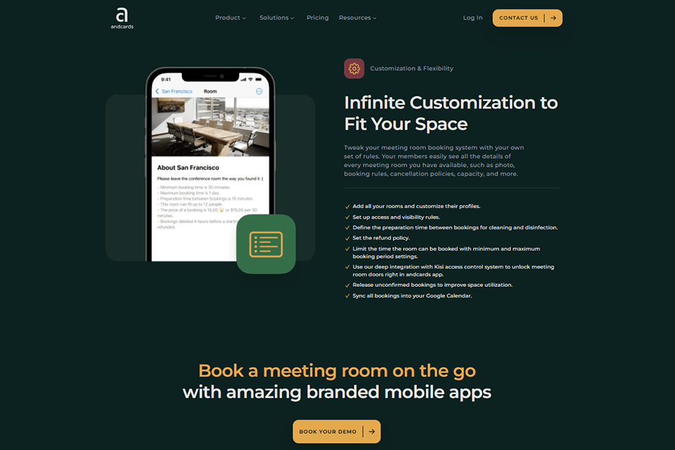 andсards platform room control and customization