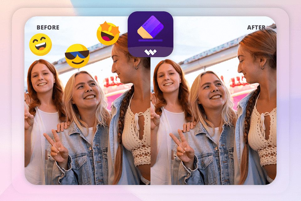 anieraser app to remove emoji from photo