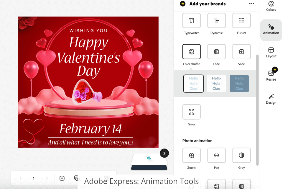 adobe express animation