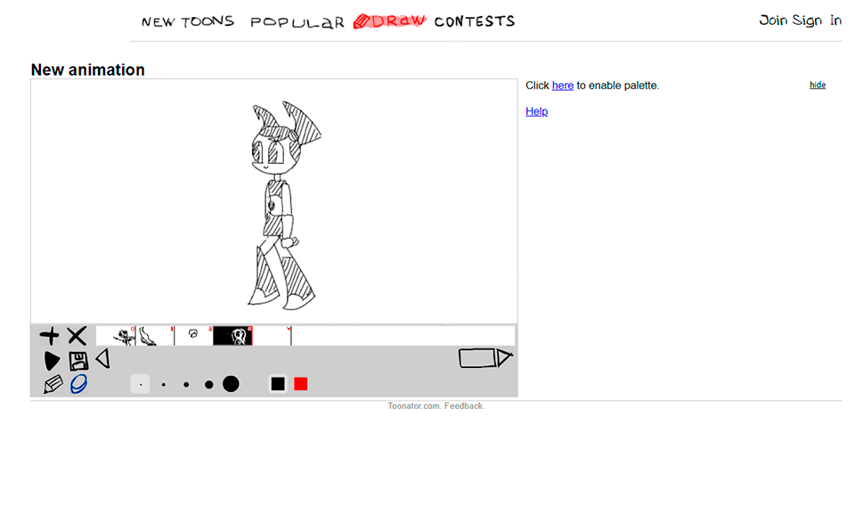 interface do software de animação de anime toonator