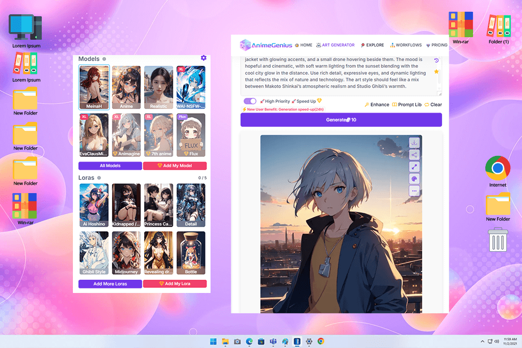 animegenius ai anime generator tool