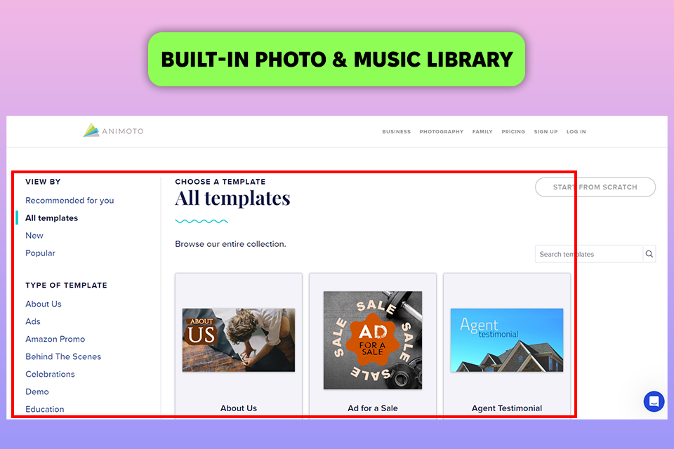 animoto biteable alternative interface