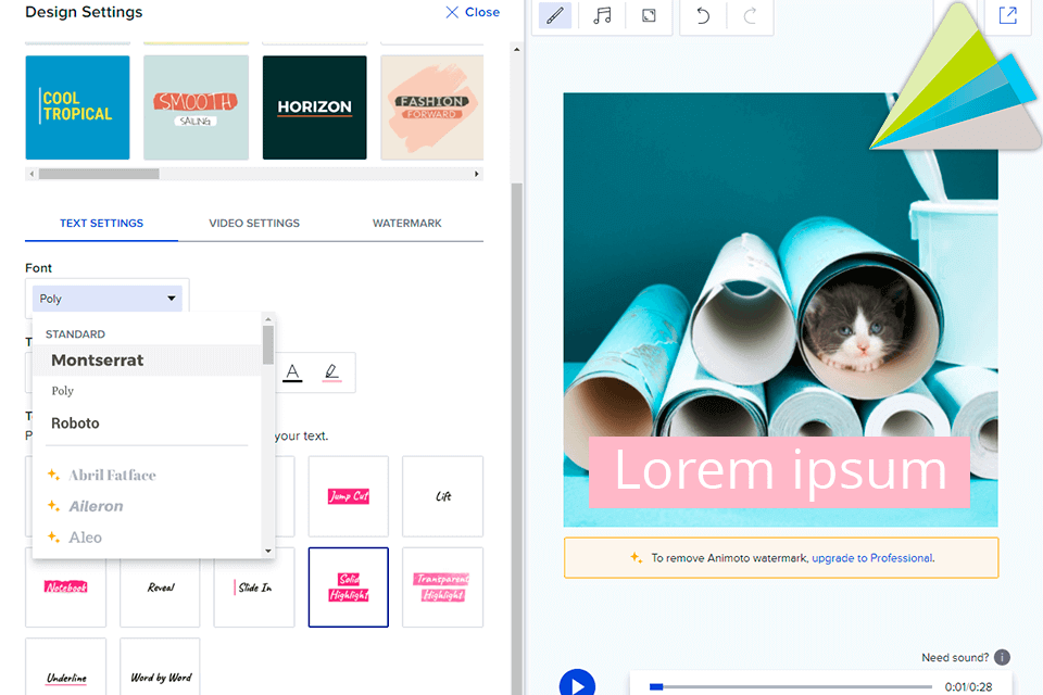 واجهة animoto