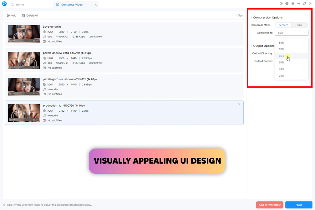 anyvideoconverter video compressor interface