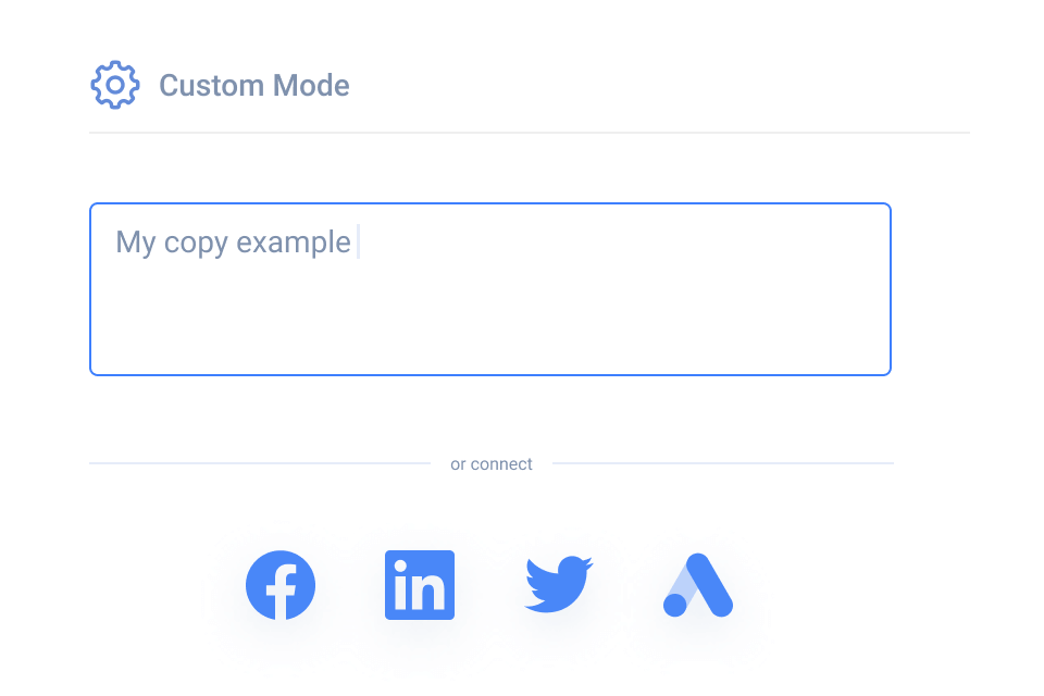 anyword ai copywriter interface custom mode
