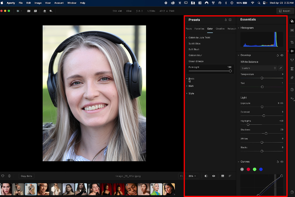aperty color correction