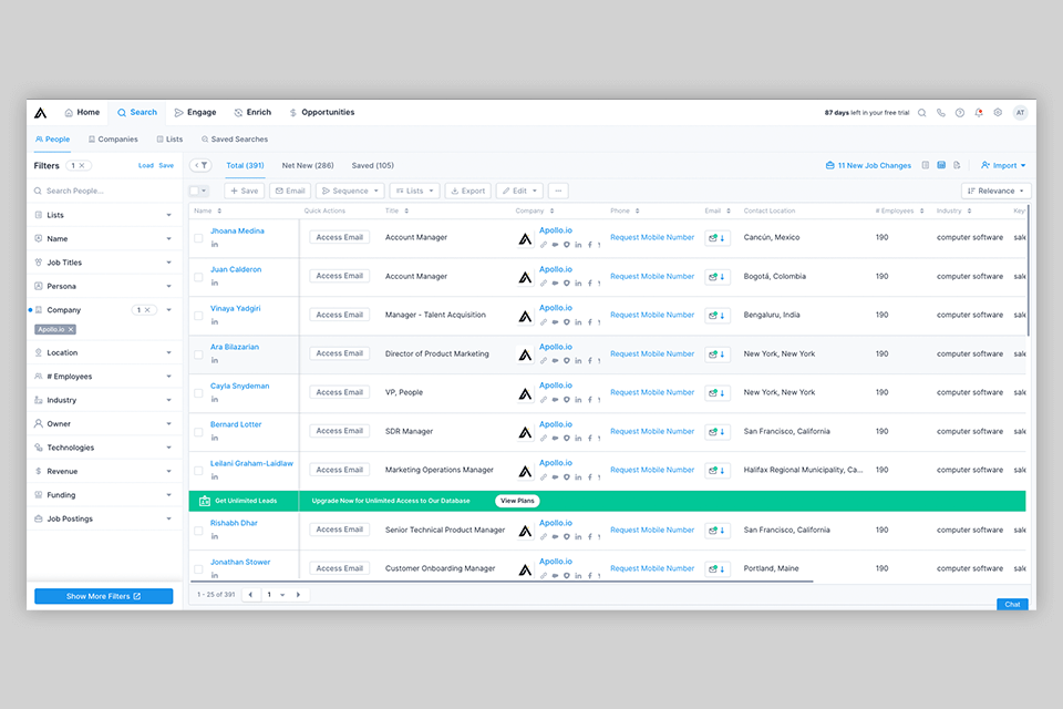 apollo.io sales engagement platform interface
