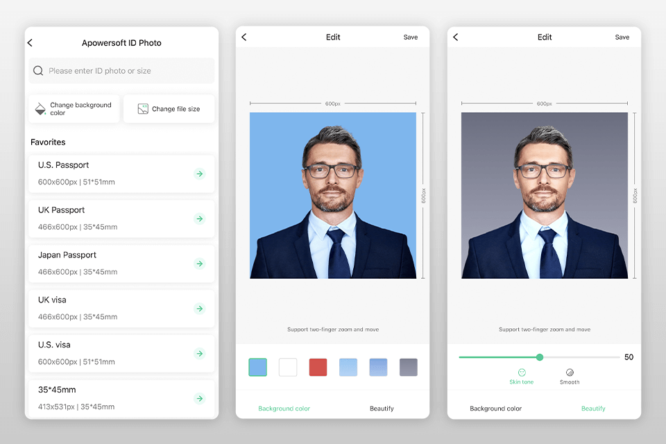 apowersoft backgroung eraser app to edit id card interface