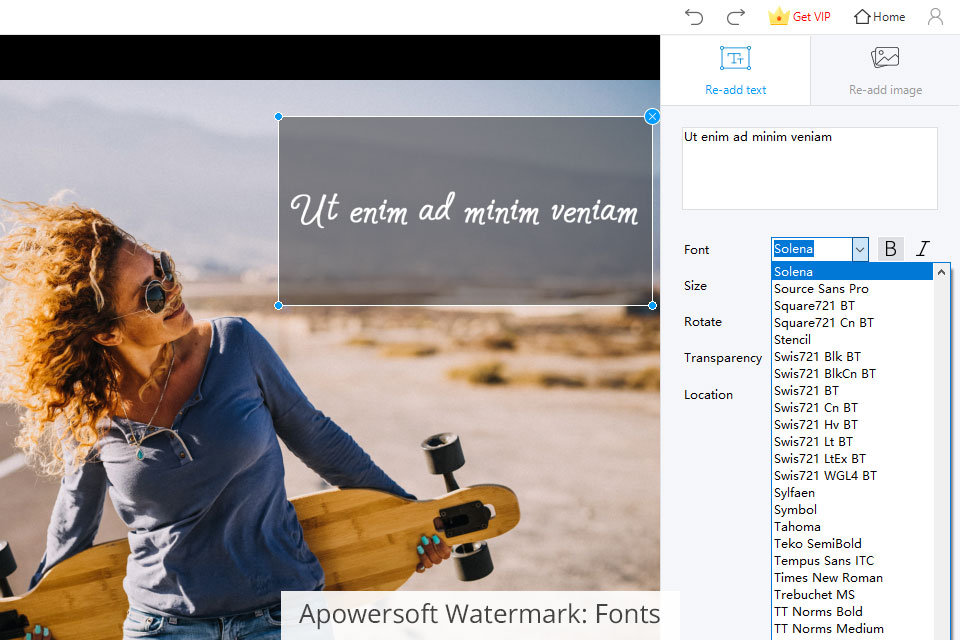 خطوط العلامة المائية apowersoft