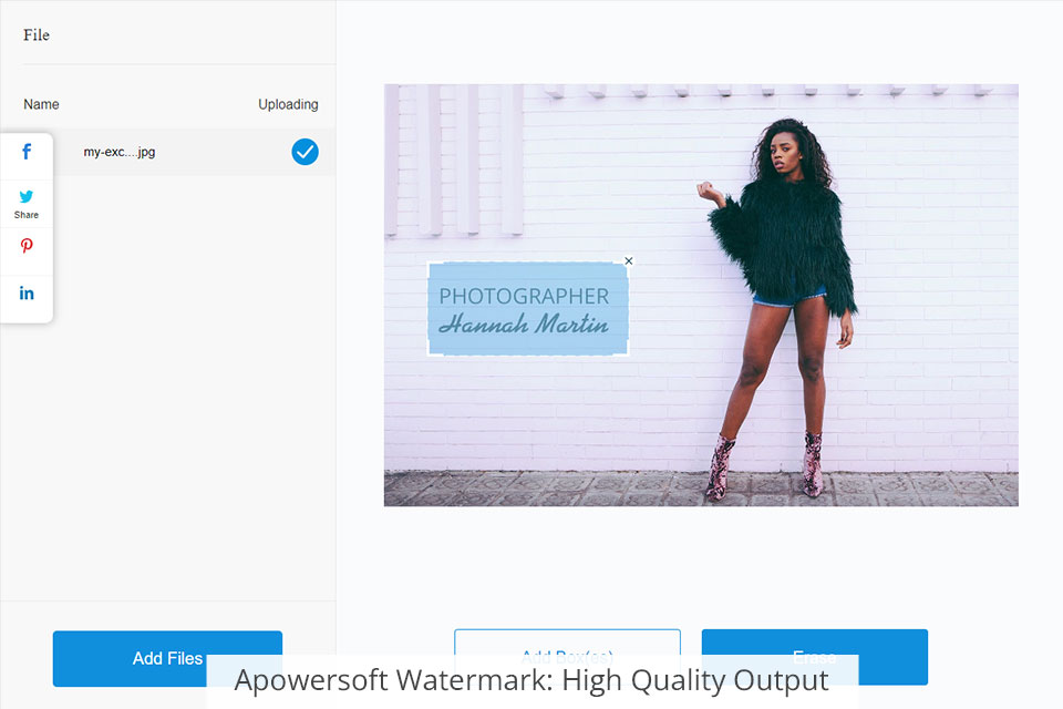 إخراج العلامة المائية apowersoft