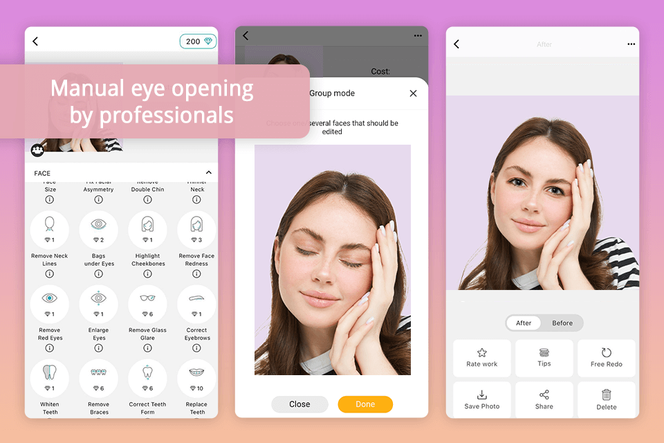 app to open eyes in photo fix the photo editor retouch