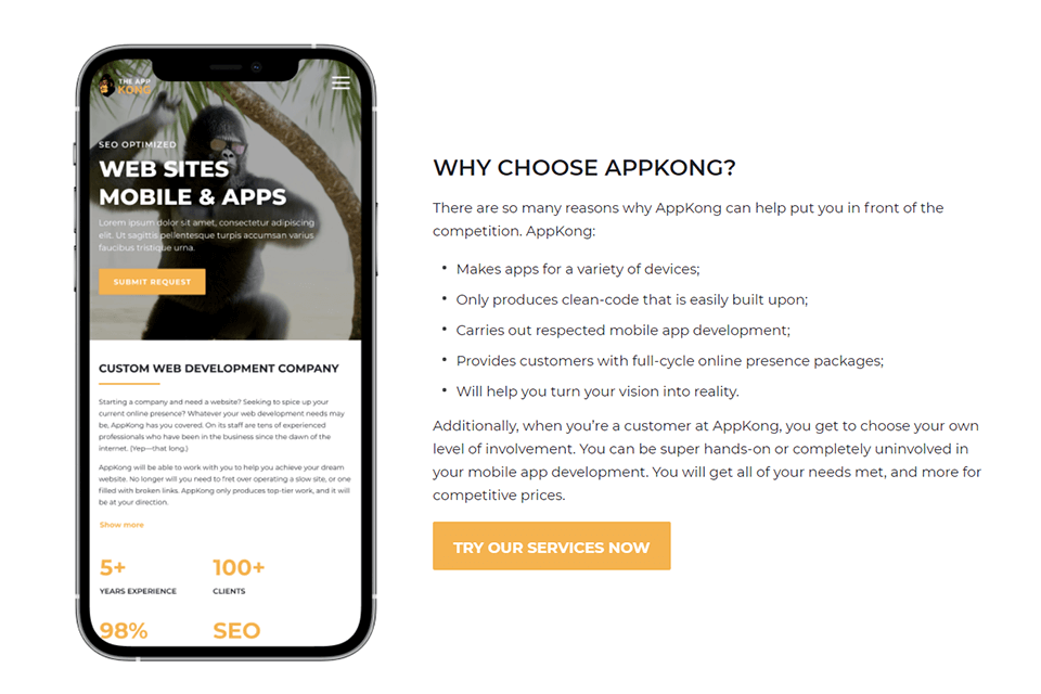 appkong app development company interface