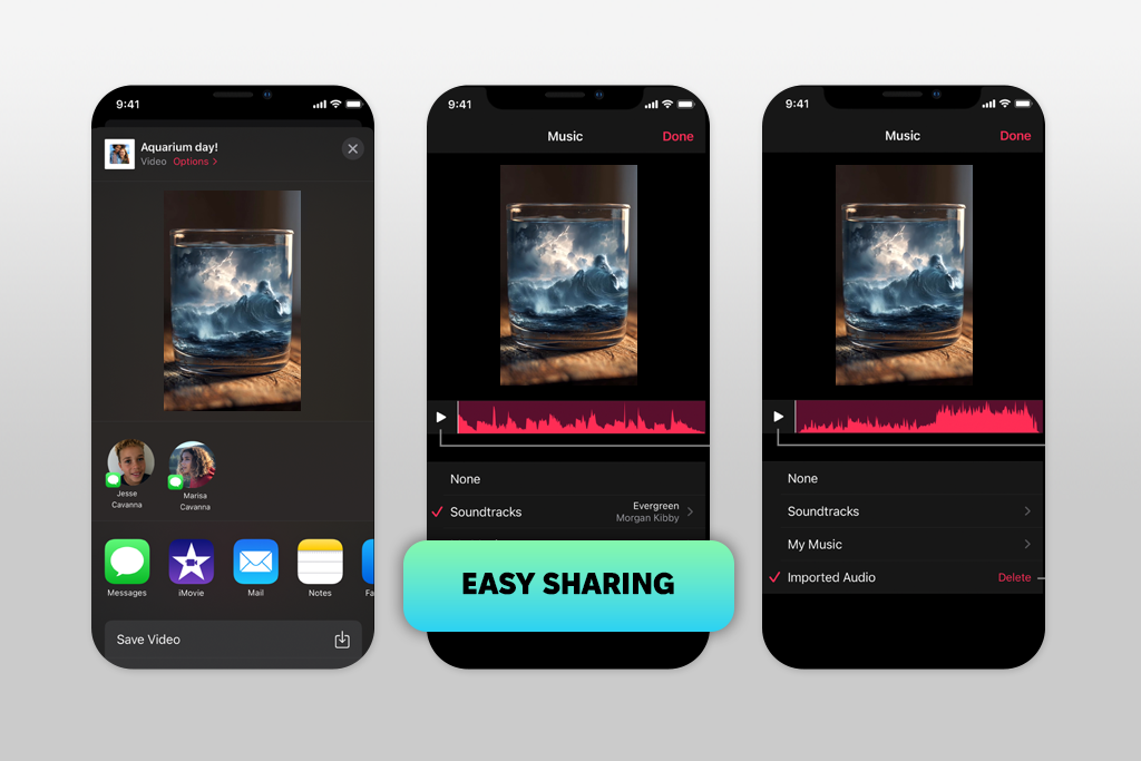 apple clips app to add music to video