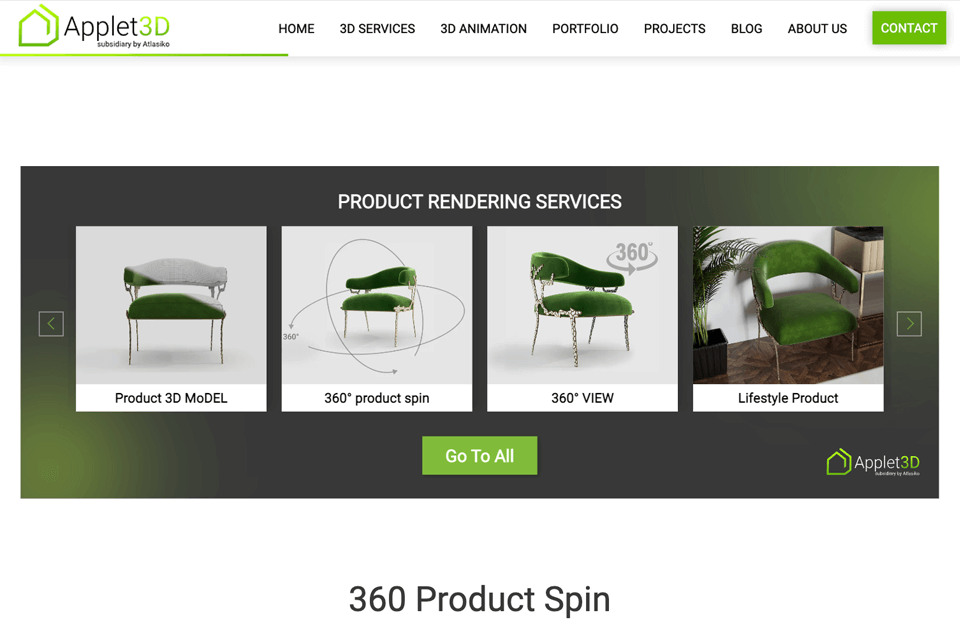 applet3d 3d product rendering