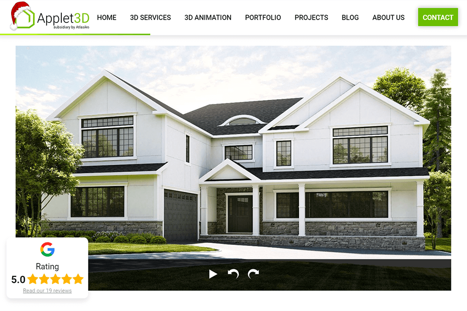 applet3d architectural rendering company interface