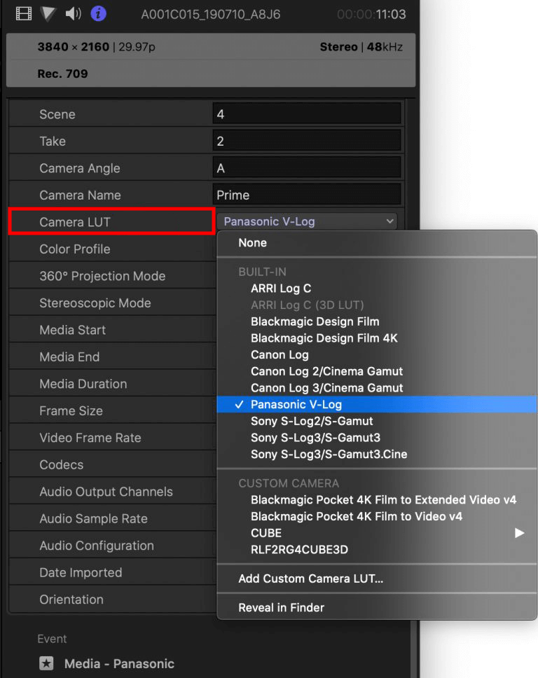 apply custom lut effects