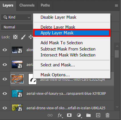 apply layer mask to reduce photoshop file size