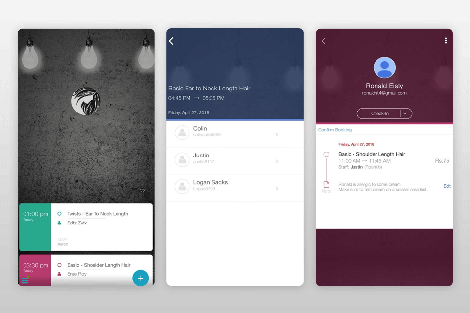 appointy photography booking app interface