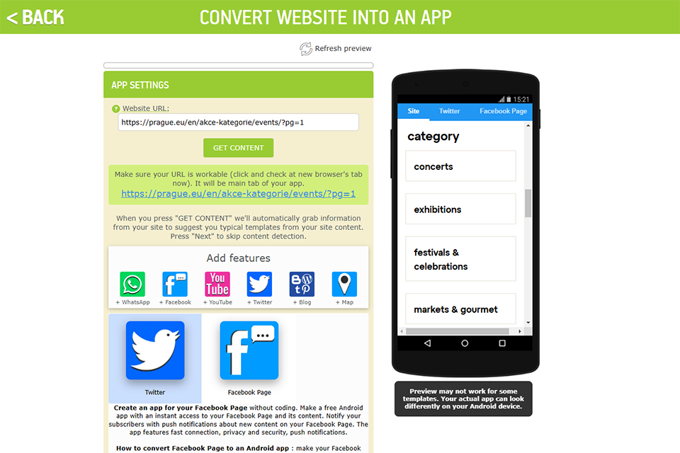 appsgeyser free app builder