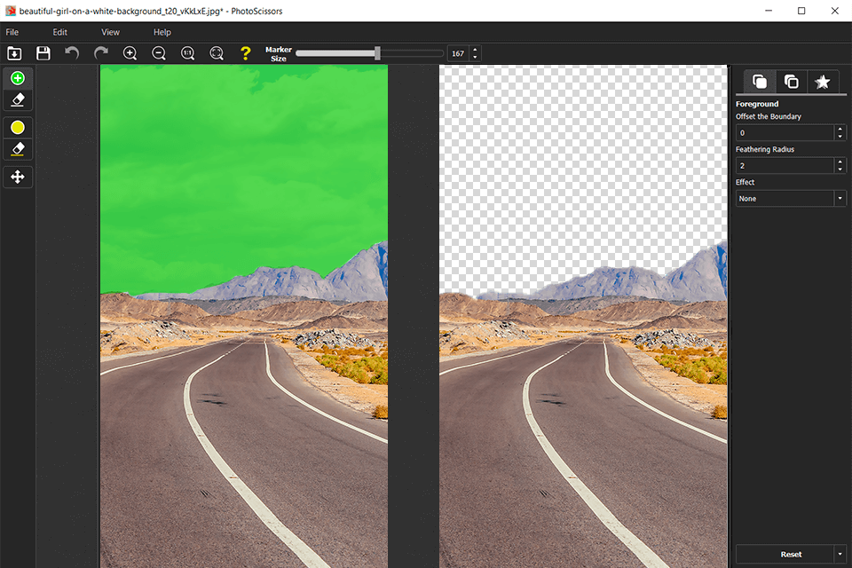 photoscissors إزالة واجهة الخلفية