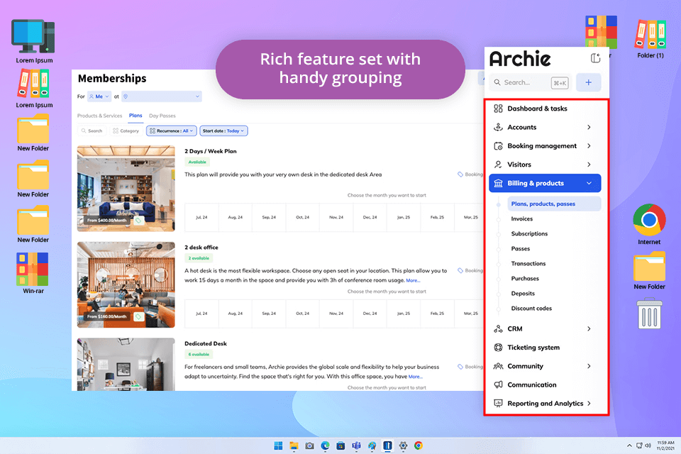 archie coworking software