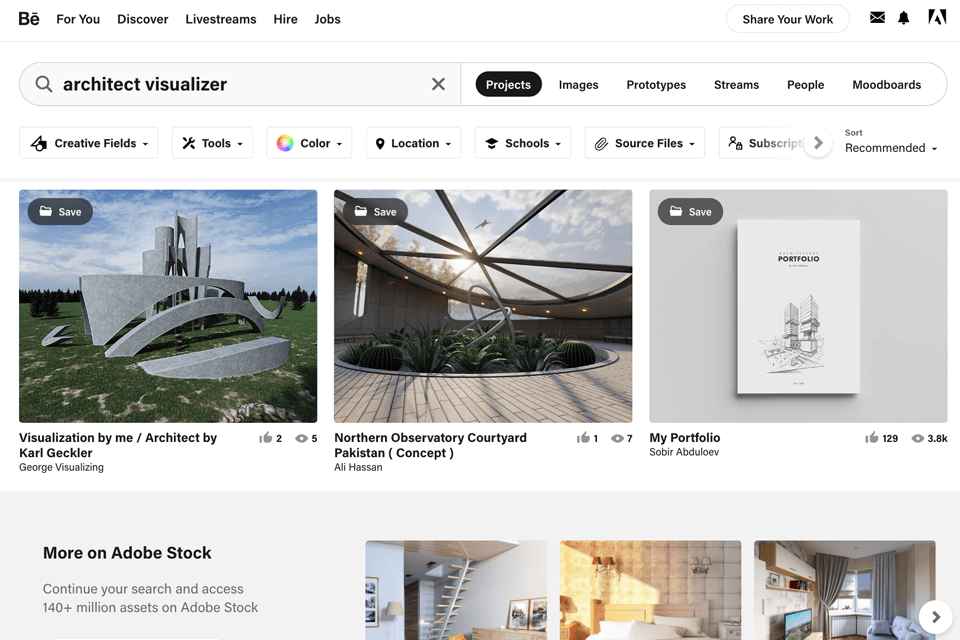 architect visualizer behance