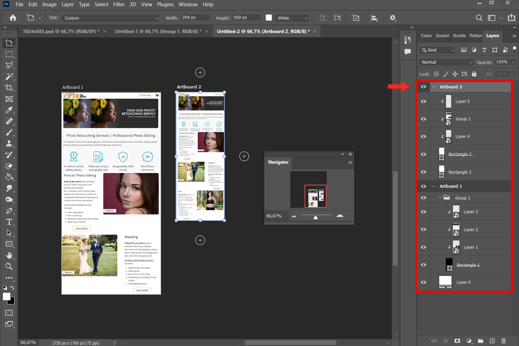 artboard in layers panel