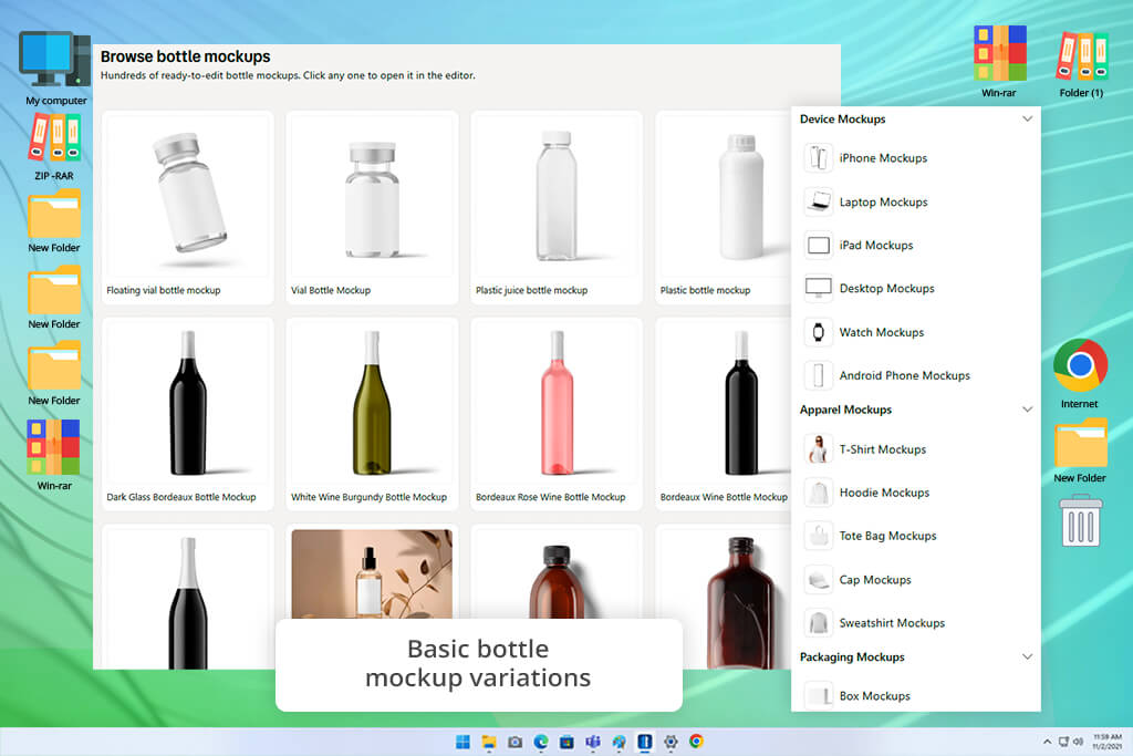 artboard studio bottle mockup generator