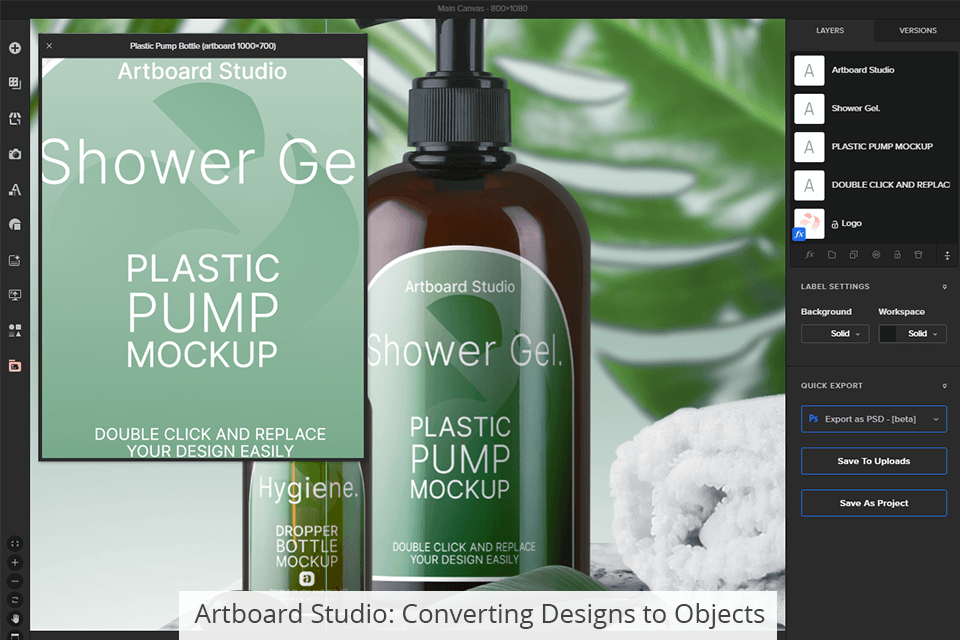 artboard studio converting designs to objects