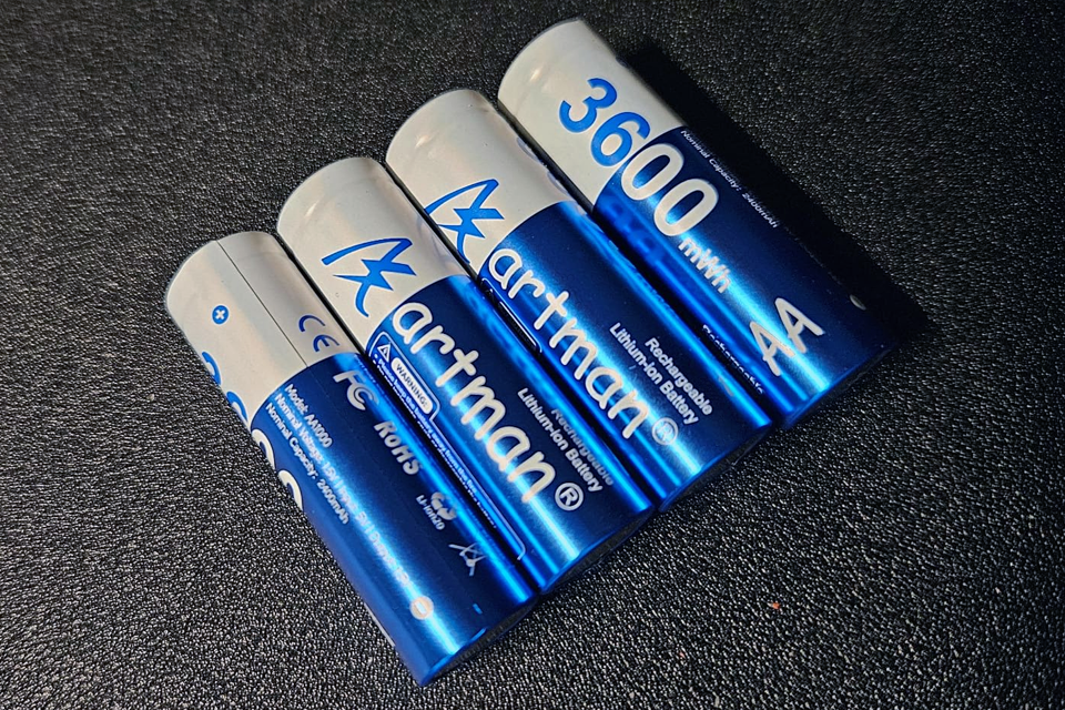 artman 3600 mah rechargeable aa batteries