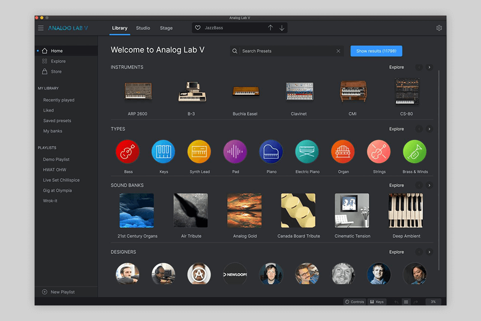 arturia v collection interface