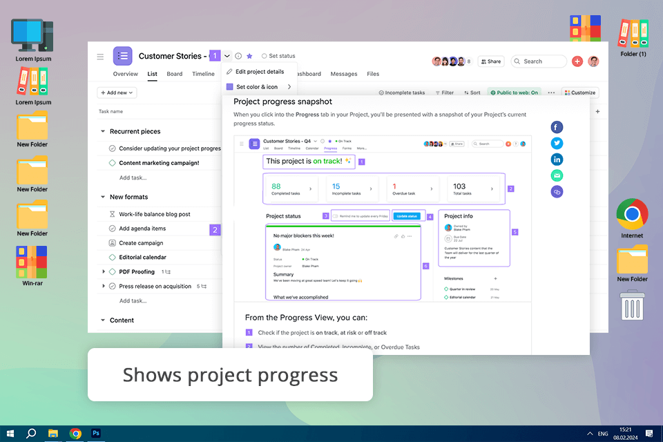asana free trello alternative interface