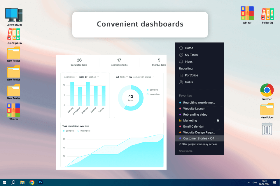 asana project management software for video production interface
