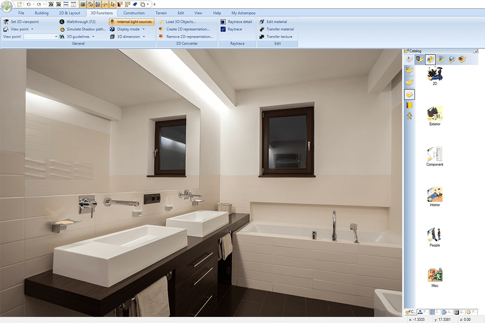 4 Best Bathroom Design Software in 2023 - Ashampoo Home Designer Pro Bathroom Design Software Interface