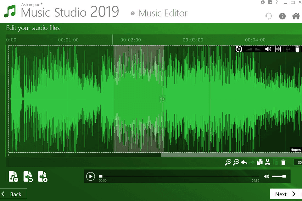 ashampoo music studio interface